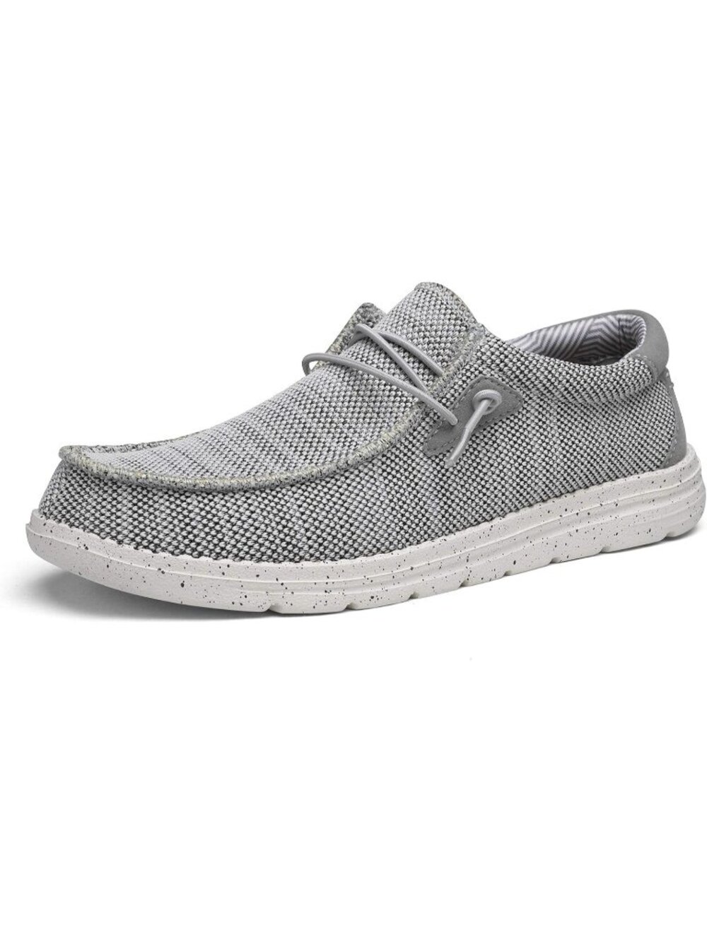 Bruno Marc Men's Grey Round Toe Breathable Flexible Casual Slip On Loafers